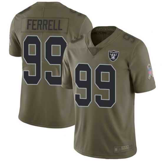 Raiders 99 Clelin Ferrell Olive Men Stitched Football Limited 2017 Salute To Service Jersey